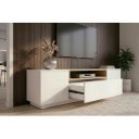 NORDEN modern TV-szekrény 160 cm – fehér / natúr tölgy