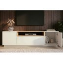 NORDEN modern TV-szekrény 160 cm – fehér / natúr tölgy