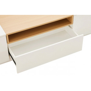NORDEN modern TV-szekrény 160 cm – fehér / natúr tölgy