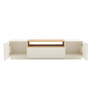 NORDEN modern TV-szekrény 160 cm – fehér / natúr tölgy