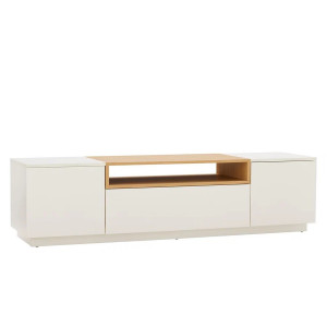 NORDEN modern TV-szekrény 160 cm – fehér / natúr tölgy
