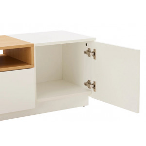 NORDEN modern TV-szekrény 160 cm – fehér / natúr tölgy