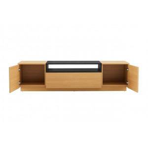 NORDEN modern TV-szekrény 160 cm – natúr tölgy / fekete