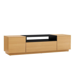 NORDEN modern TV-szekrény 160 cm – natúr tölgy / fekete