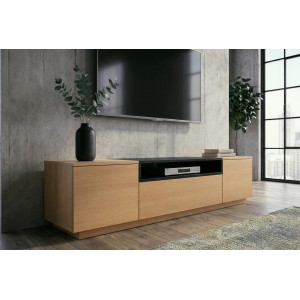 NORDEN modern TV-szekrény 160 cm – natúr tölgy / fekete