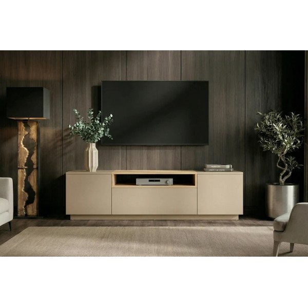 NORDEN modern TV-szekrény 160 cm – natúr tölgy / bézs