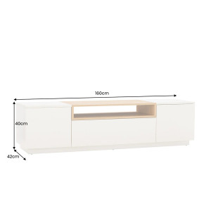 NORDEN modern TV-szekrény 160 cm – natúr tölgy / bézs