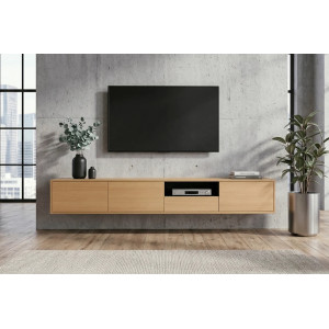 NORDIC modern fali TV-szekrény 200 cm – natúr tölgy / fekete