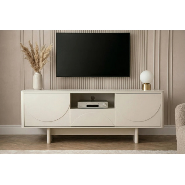 MARVELL modern TV-szekrény 150 cm – fehér márvány / fehér