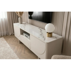 MARVELL modern TV-szekrény 150 cm – fehér márvány / fehér