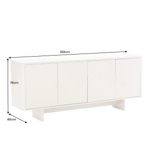 MARVELL modern komód 180 cm – fehér márvány