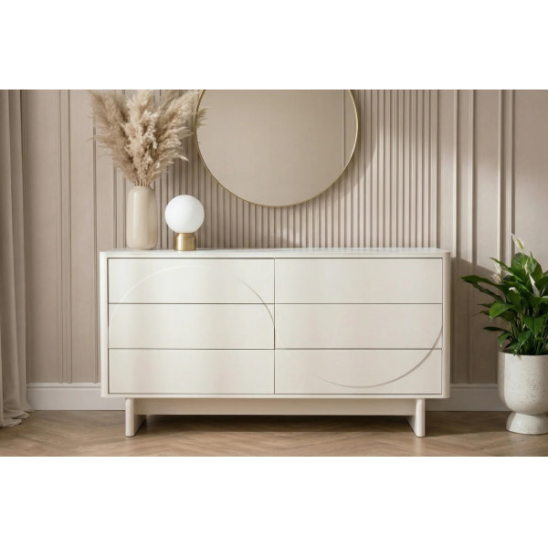 MARVELL modern fiókos komód 82 cm – fehér márvány