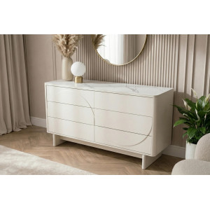 MARVELL modern fiókos komód 82 cm – fehér márvány