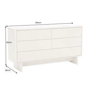 MARVELL modern fiókos komód 82 cm – fehér márvány