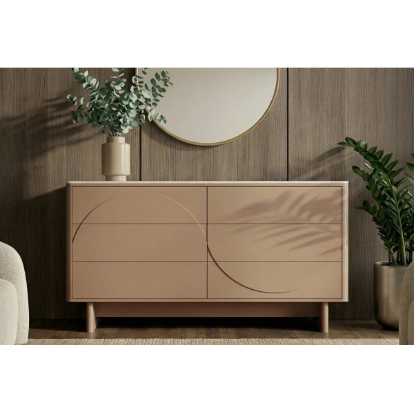 MARVELL modern fiókos komód 150 cm – natúr travertin