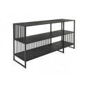 MONOLITH modern polcos konzolasztal 120 cm – antracit márvány / fekete