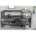 MONOLITH modern polcos konzolasztal 120 cm – antracit márvány / fekete