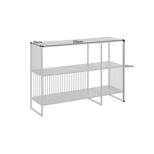 MONOLITH modern polcos konzolasztal 120 cm – antracit márvány / fekete