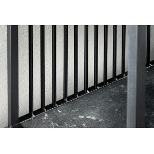MONOLITH modern polcos konzolasztal 120 cm – antracit márvány / fekete