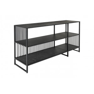 MONOLITH modern polcos konzolasztal 120 cm – antracit márvány / fekete