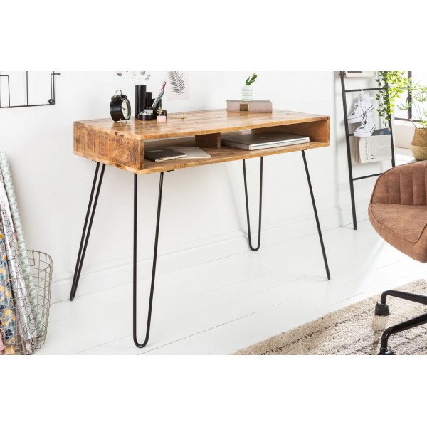 SCALA mangófa íróasztal 100 cm – natúr / fekete