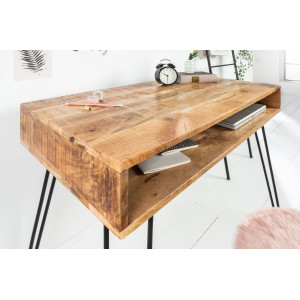SCALA mangófa íróasztal 100 cm – natúr / fekete