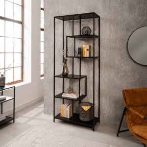 LINEA modern polc 185 cm – kőris / fekete INVICTA