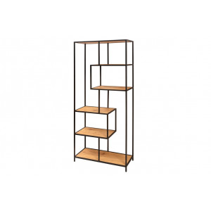 LINEA modern polcos állvány 185 cm –  tölgy / fekete