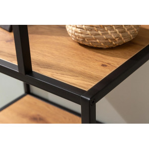 LINEA modern polcos állvány 185 cm –  tölgy / fekete