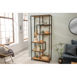 LINEA modern polcos állvány 185 cm –  tölgy / fekete