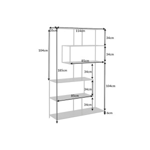 LINEA modern polc 185 cm – kőris / fekete