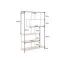 LINEA modern polc 185 cm – tölgy / fekete