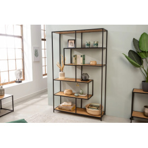 LINEA modern polc 185 cm – tölgy / fekete