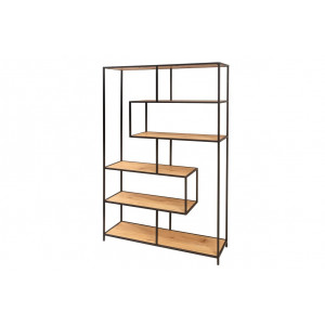 LINEA modern polc 185 cm – tölgy / fekete