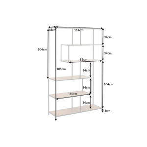 LINEA modern polc 185 cm – tölgy / fekete