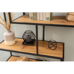LINEA modern polc 185 cm – tölgy / fekete