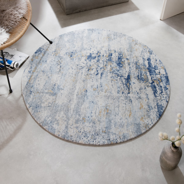 BLEND modern kerek szőnyeg 150 cm – kék