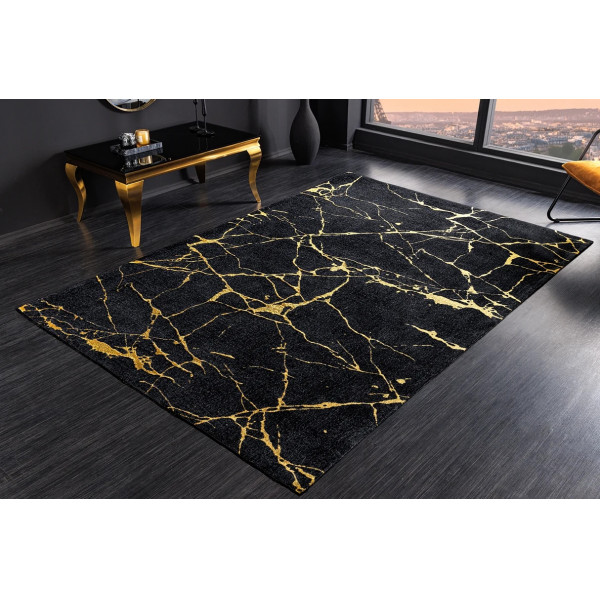 VEIN modern szőnyeg 160 × 240 cm – fekete / arany