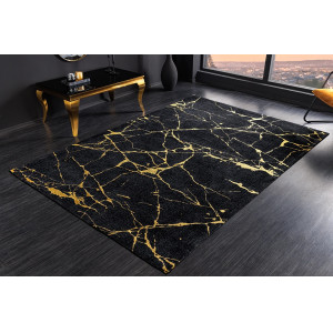 VEIN modern szőnyeg 160 × 240 cm – fekete / arany