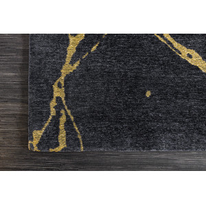 VEIN modern szőnyeg 160 × 240 cm – fekete / arany