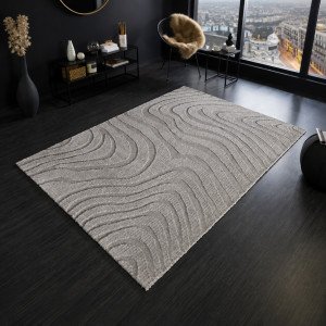 RIPPLE modern szőnyeg 170 × 240 cm – szürke INVICTA