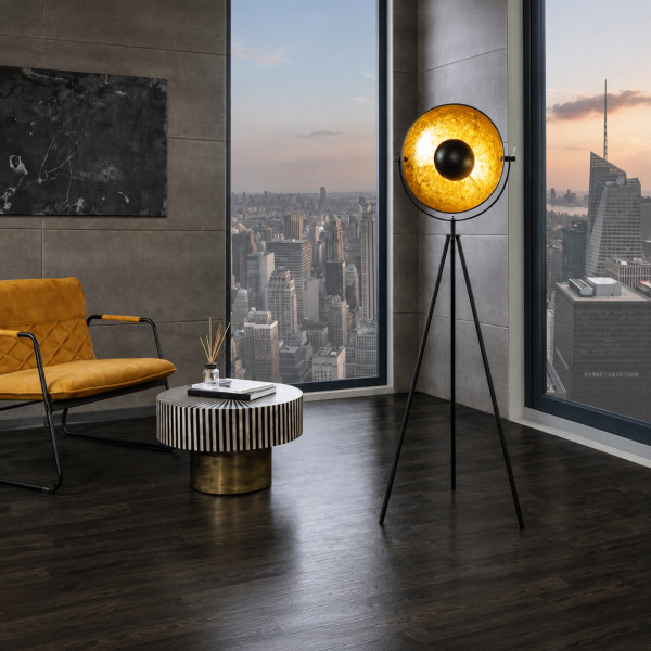 LUMEN modern állólámpa 146 cm – fekete / arany