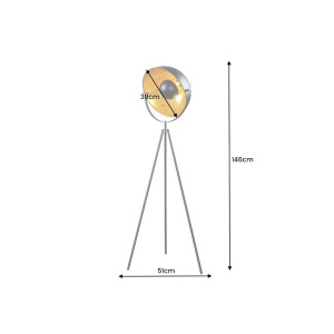 LUMEN modern állólámpa 146 cm – fekete / arany