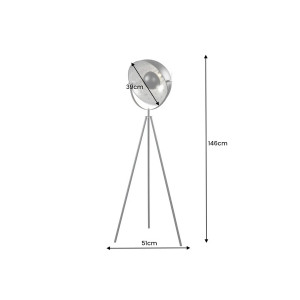 LUMEN modern állólámpa 146 cm – fekete / ezüst