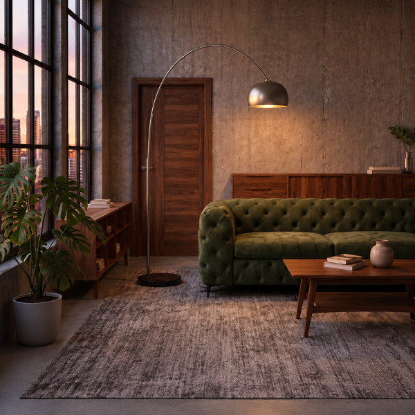 ARCUS modern íves állólámpa 210 cm – szatén króm
