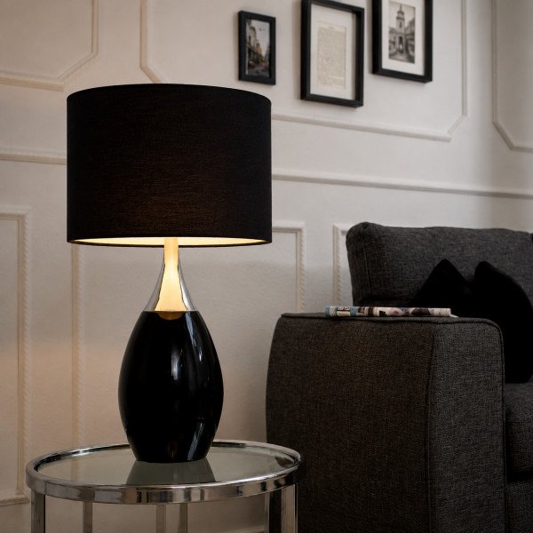 NOIR modern asztali lámpa 60 cm – fekete