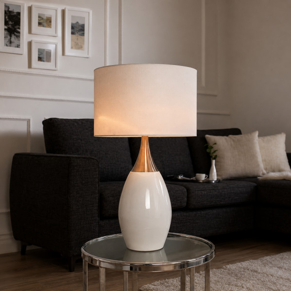NOIR modern asztali lámpa 60 cm – fehér