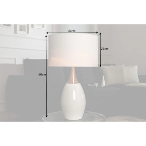 NOIR modern asztali lámpa 60 cm – fehér