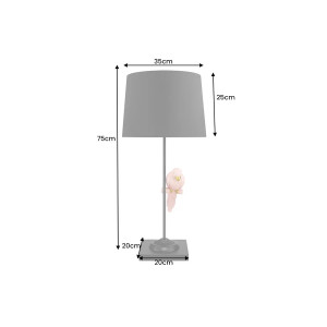 PARADISE modern papagájos asztali lámpa 75 cm – fekete / arany / rózsaszín
