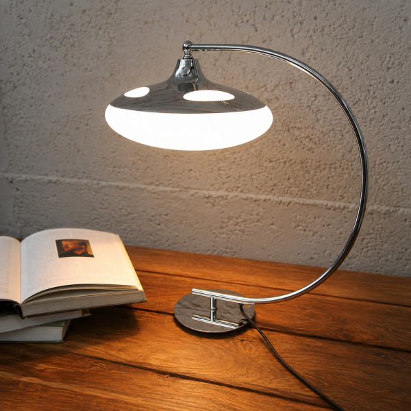LUNAR modern asztali lámpa 45 cm – ezüst / króm